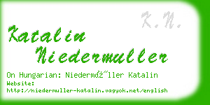 katalin niedermuller business card