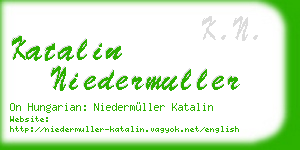 katalin niedermuller business card